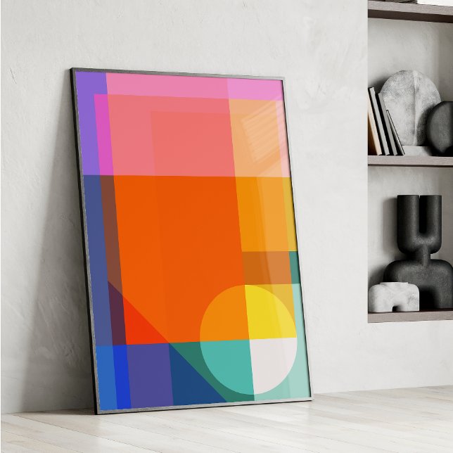 Blockera modern Abstrakt i Färg med brant geometri Poster (Skapare uppladdad)