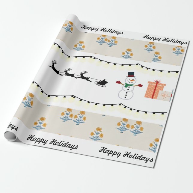 Blockera papper omslagning av tematchristmas presentpapper (Utrullad)