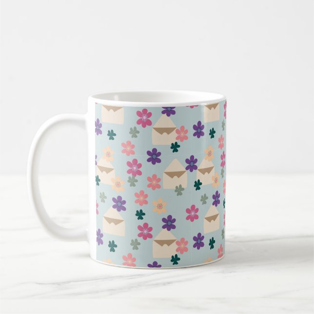 Blockera Petals Mönster med kuvert Kaffemugg (Vänster)