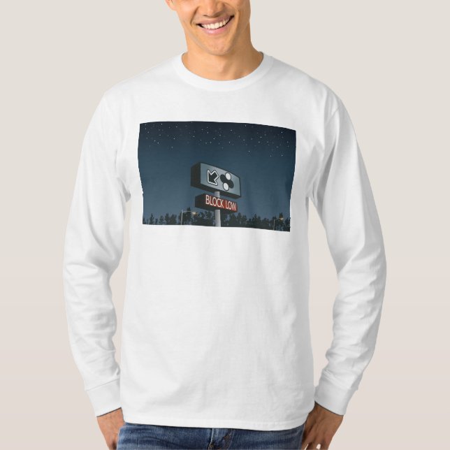 Blockera ru-signatur för låg enhet (Långärmad) T Shirt (Framsida)