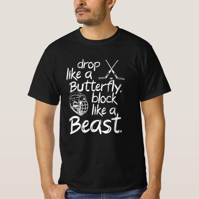 Blockera som en beast ishockey t shirt (Framsida)
