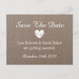 Blockera Spara datumet bröllop vykort med hjärta