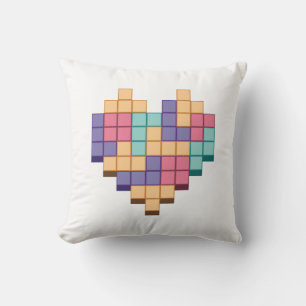 Blockera spel Heart Retro Stil Kudde