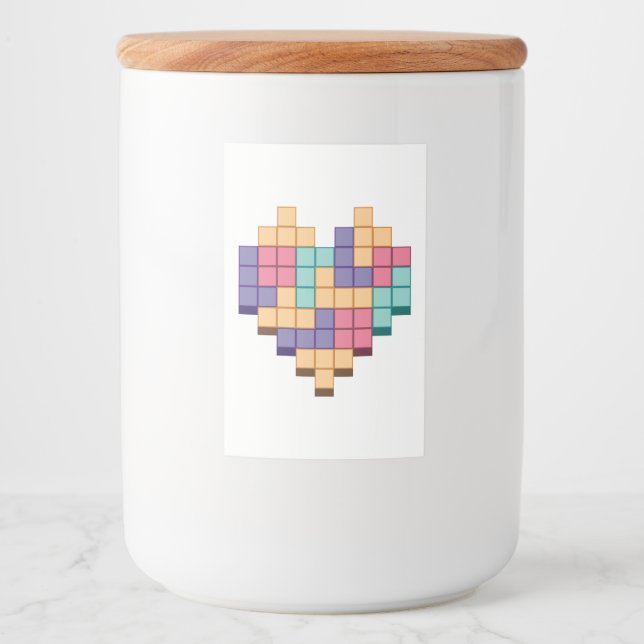 Blockera spel Heart Retro Stil Mat Etikett (Framsida)