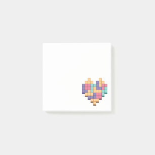 Blockera spel Heart Retro Stil Post-it Block