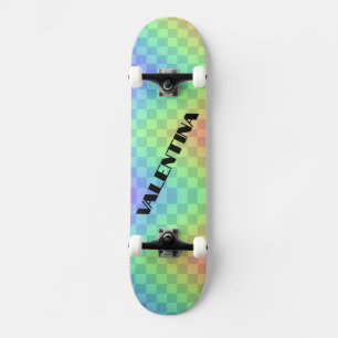 Blockera typografi Färggrafikt anpassat namn för r Mini Skateboard Bräda 18,5 Cm