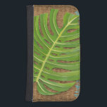 Blockera utskrift av Handflatan i Wicker-bakgrund Galaxy S4 Plånbok<br><div class="desc">Chariklia Zarris skapat detta blocktryck handflatan biet. Den bruna korgbakgrunden skapar en häpnadsväckande känsla för handflatan löv att vila på. Om du inte kan äga din egen handflatan träd är detta nästa bästa sak!</div>