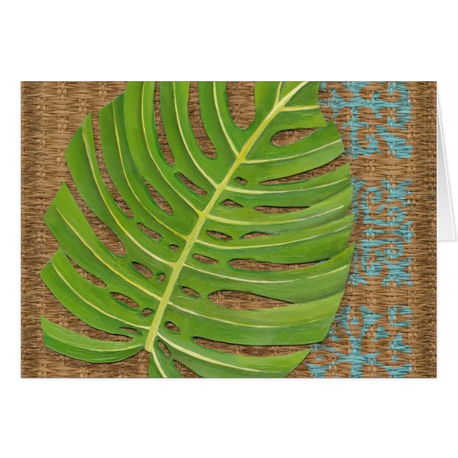 Blockera utskrift av Handflatan i Wicker-bakgrund Hälsningskort (Framsidan Horizontal)