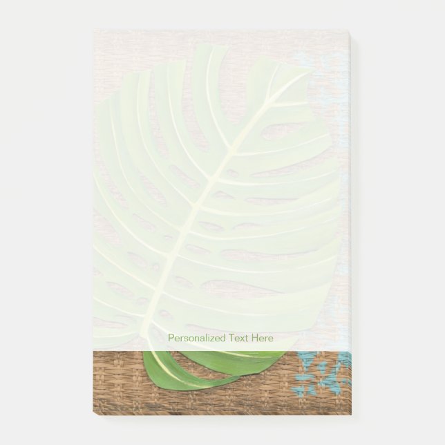 Blockera utskrift av Handflatan i Wicker-bakgrund Post-it Block (Framsida)