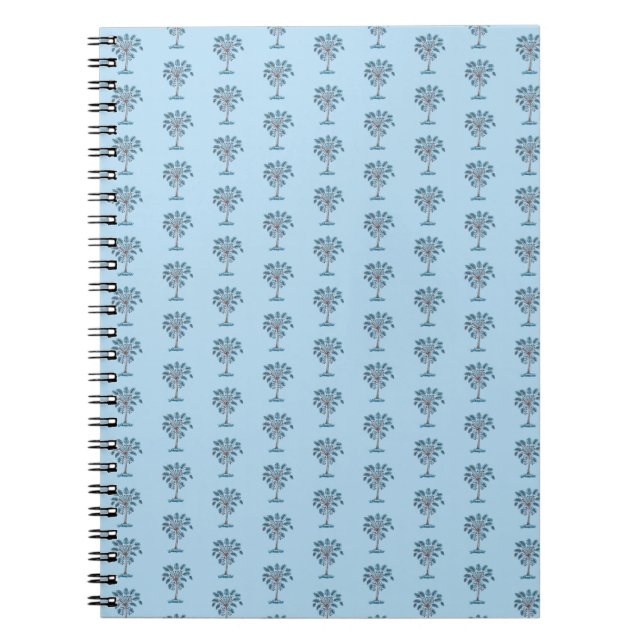 Blockera utskrift av Palmetto Träd Spiral Journal Anteckningsbok (Framsidan)