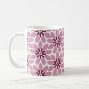 Blockera utskrift av rosa blomsterfärger kaffemugg