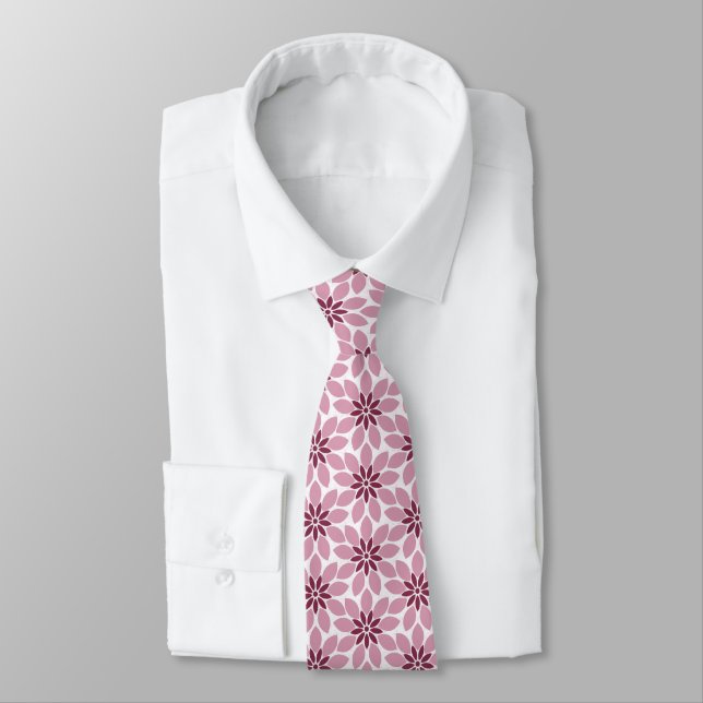 Blockera utskrift av rosa blomsterfärger slips (Bunden)