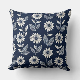 Blockera utskrift Bho blommigt blue och white Kudde