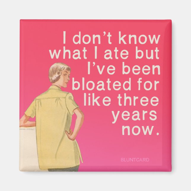 Blockerad, rolig vintage med bluntcard. Blundkort. Magnet (Framsidan)