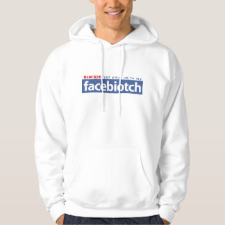 BLOCKERAD vit hoodiemanar för facebiotch/wmn Sweatshirt