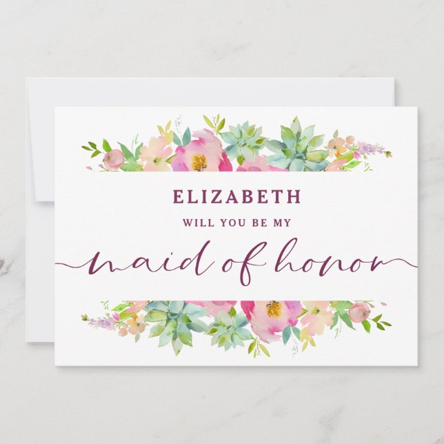 Blockerande Chic Blommigt Maid of honor Frieri kor (Framsida)