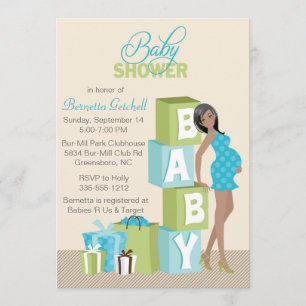 Blockerar inbjudan till Baby Shower African Americ