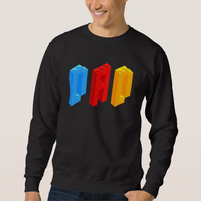 Blockerar Master Pappa Brick Builder Coola Builder Lång Ärmad Tröja (Framsida)