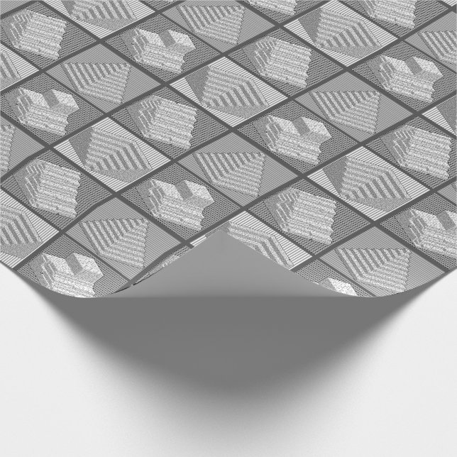Blockerar Papper radbrytning av Maze Puzzle Presentpapper (Hörn)