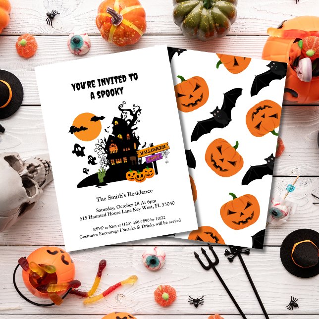 Blockerat Halloween fest-inbjudningskort Inbjudningar (Skapare uppladdad)