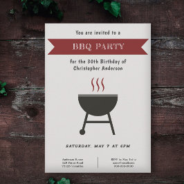 Blockering av BBBQ Party-födelsedagar Inbjudningar