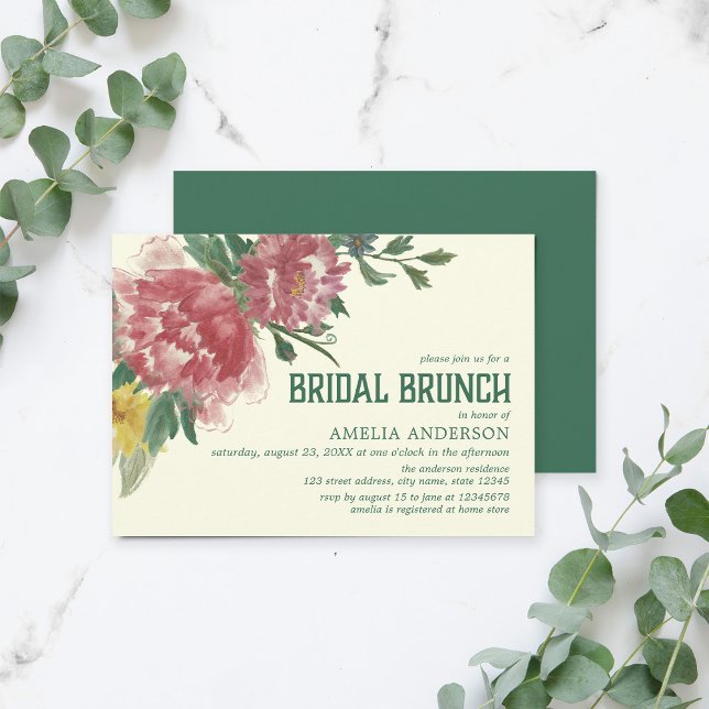 Blockering av blommor Möhippa Brunch-inbjudan Inbjudningar (Skapare uppladdad)