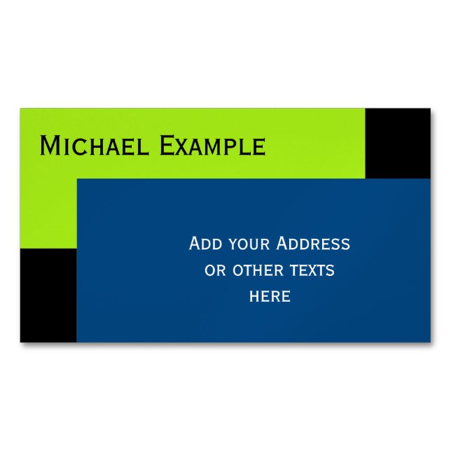 Blockering av Färg i bakgrunden - grönten vår och  Magnetiska Visitkort (Framsida)