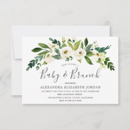 Blockering av vita blommor från Baby och Brunch Inbjudningar