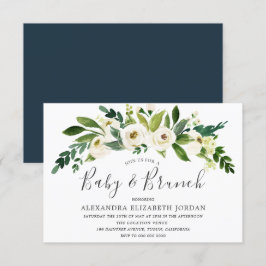 Blockering av vita blommor från Baby och Brunch Inbjudningar