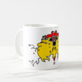Blockering med tre Spökarna (Gult) Kaffemugg