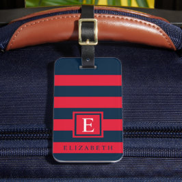 Blocket Anpassade Mörk Navy Blue Red Färg Bagagebricka