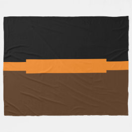 Blocket Banded Black Brown Orange Rustic Färg Bloc Fleecefilt