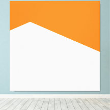 Blocket Bright Orange White Geometric Art Färg