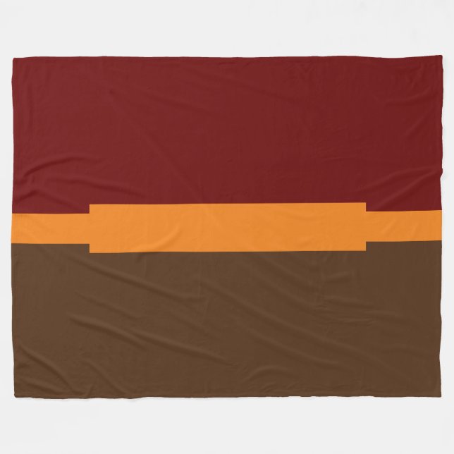 Blocket Färg i Banthy Rustic Red Cocoa Brown Fleecefilt (Framsidan (Horisontell))