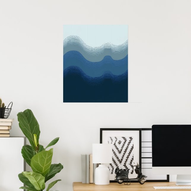 Blocket Färg i glaset Watercolor Sea Gradient Beac Poster (Hemmakontoret)