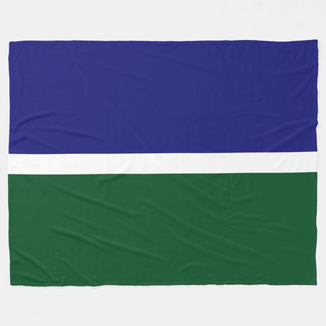 Blocket Grönt Färg i den moderna marinblåvitskogen Fleecefilt (Framsidan (Horisontell))