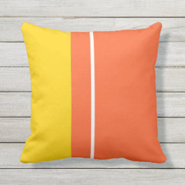 Blocket gult White & Orange Färg Kudde