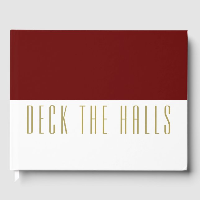 Blocket helgdag Burgundy White Färg DÖR HALLARNA Gästböcker (Framsida)