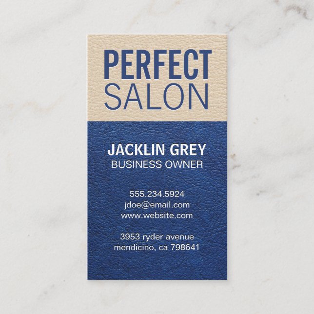 Blocket Leather Struktur Färg Tidsbeställning Kort (Framsida)