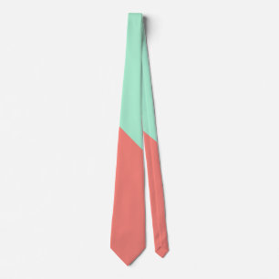 Blocket Mint och Coral Färg Slips