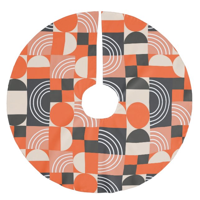 Blocket mönster i det ljusa geometriska färg. julgransmatta borstad polyester (Framsidan)