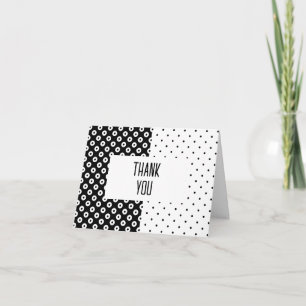 Blocket Polka-Doften Black and White Färg Tack Anteckningskort