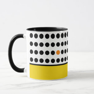 Blocket Polka dots Färg i den moderna Gulten Orang Mugg