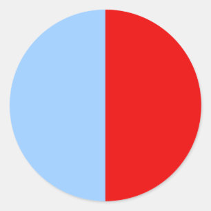 Blocket Red and Light Blue Färg Runt Klistermärke