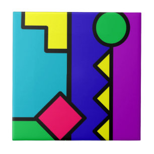Blocket Retro 80 s Färg Kakelplatta
