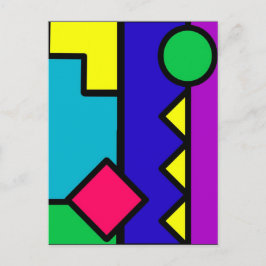 Blocket Retro 80 s Färg Vykort