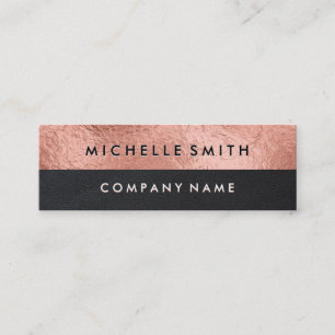 Blocket Ro Gold Foil Black Leather Färg Mini Visitkort