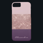 Blocket ro Guld och Plum Girly Sparkly Färg<br><div class="desc">Monogrammed Ro Guld -  Rosa och plum Lila Girly Sparkly Bling Färg Block Smart Phone Case som du kan lägga till det första namn till. Kontakta designern om du vill ha ytterligare matchande objekt.</div>