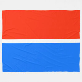 Blocket Sporty Bright Red Orange Nautical Blue Fär Fleecefilt