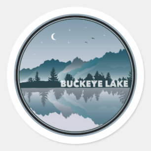 Blockeye Sjö Ohio Reflection Runt Klistermärke